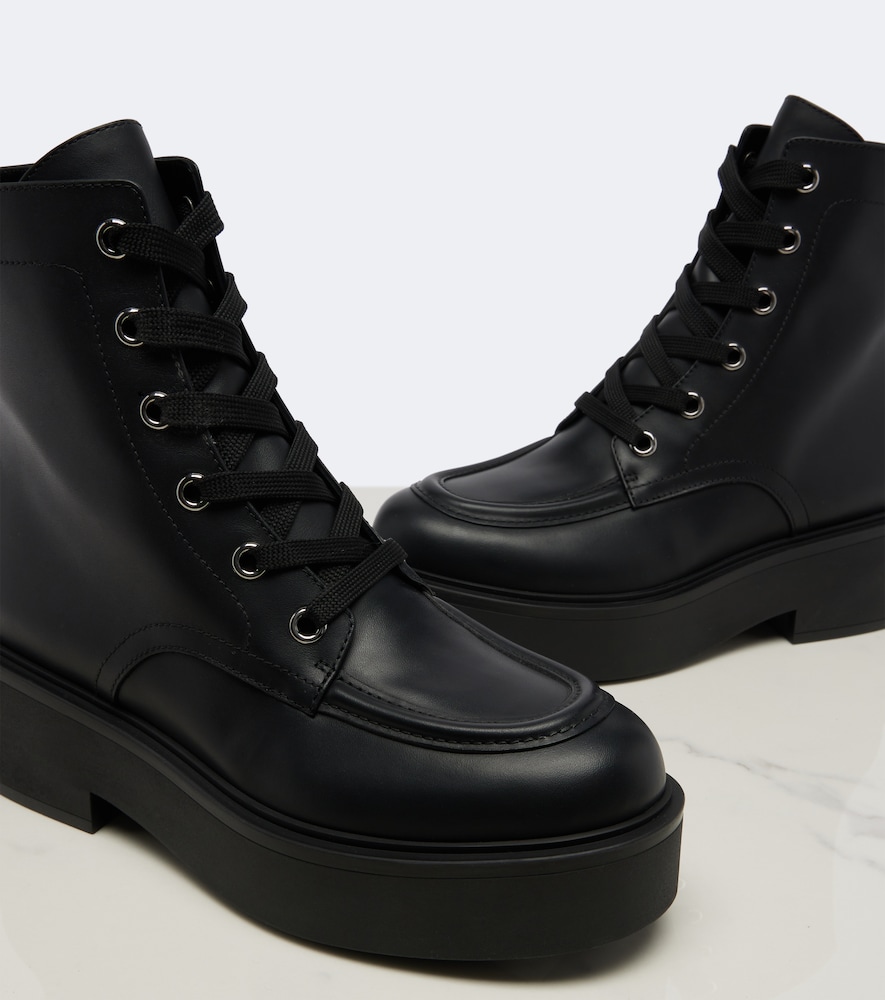 Leather Lace-Up Boots