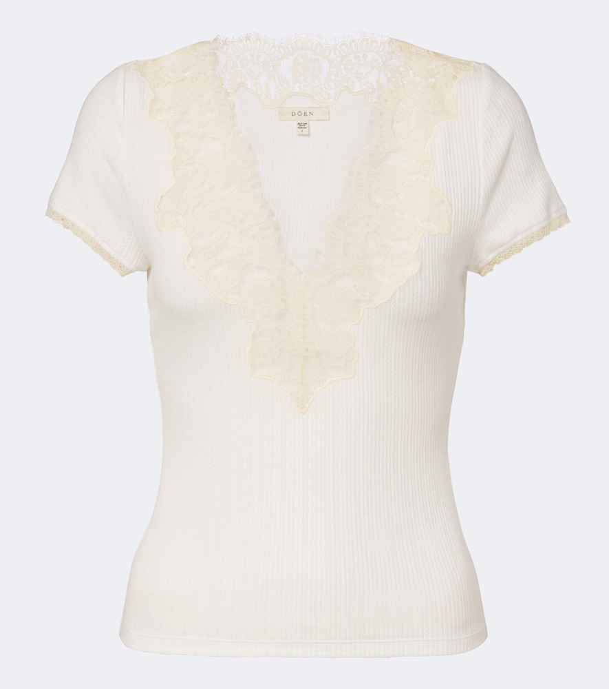 Dôen Nalia Pointelle Cotton-Blend T-Shirt