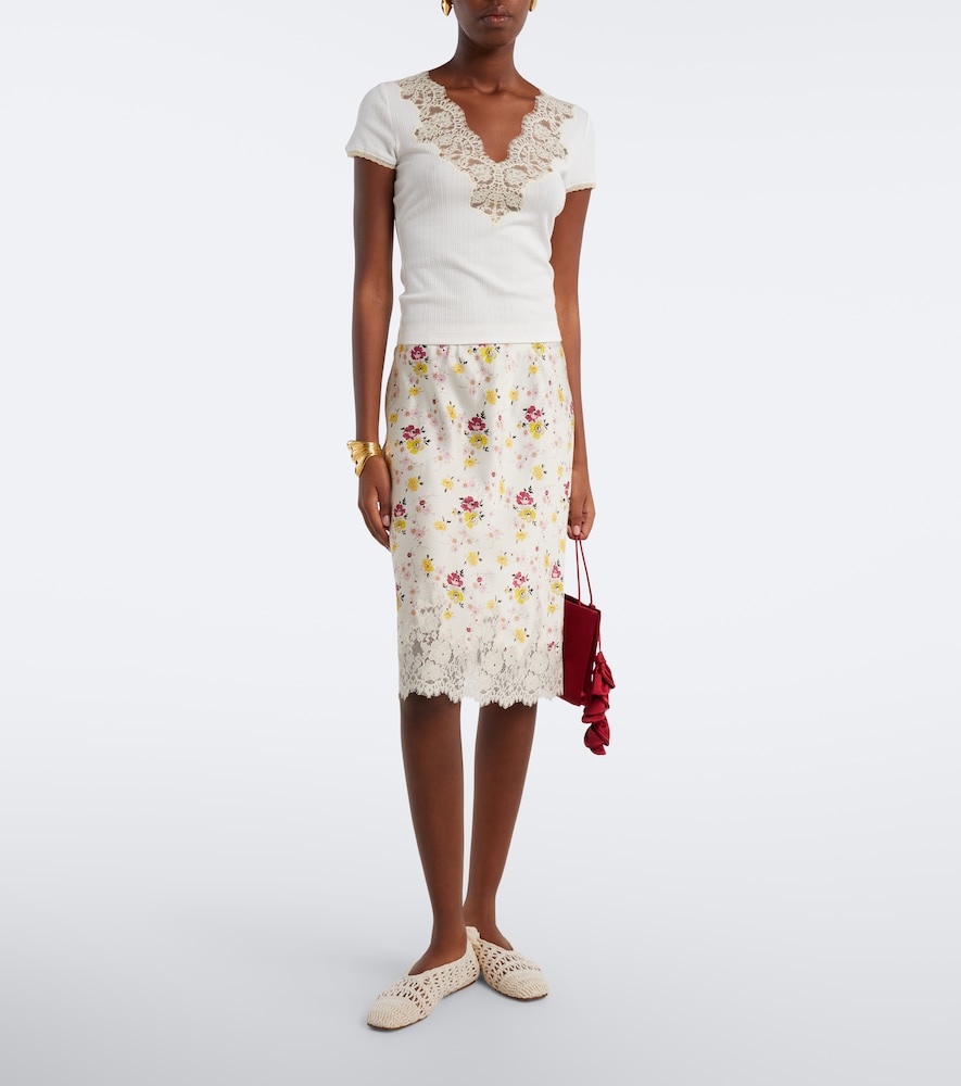 Dôen Nalia Pointelle Cotton-Blend T-Shirt