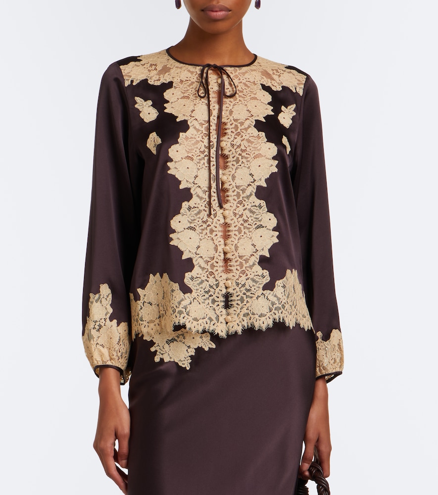 Dôen Lucine Lace-Trimmed Blouse