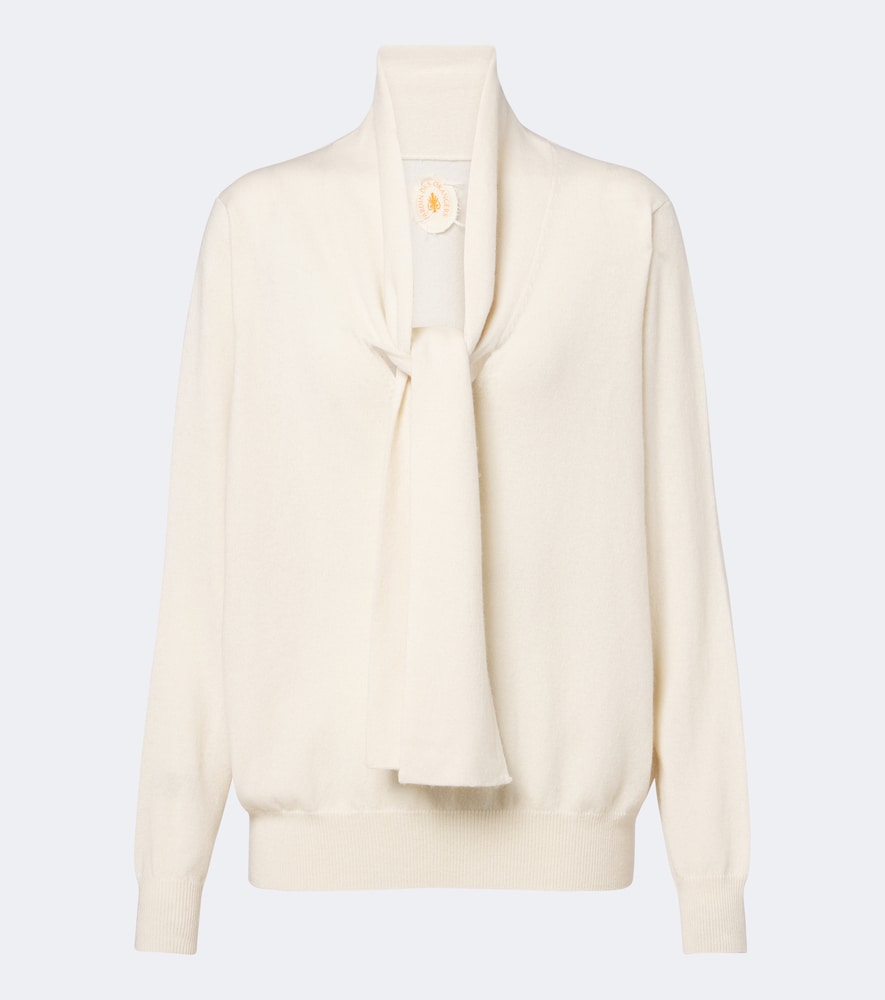 Tie-Neck Wool And Cashmere Sweater
