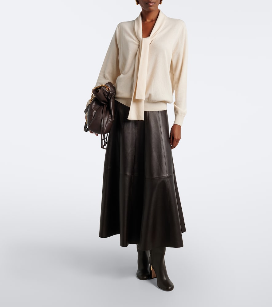 Tie-Neck Wool And Cashmere Sweater