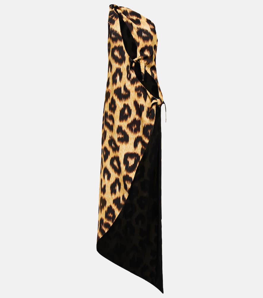 Leopard-print cutout maxi dress