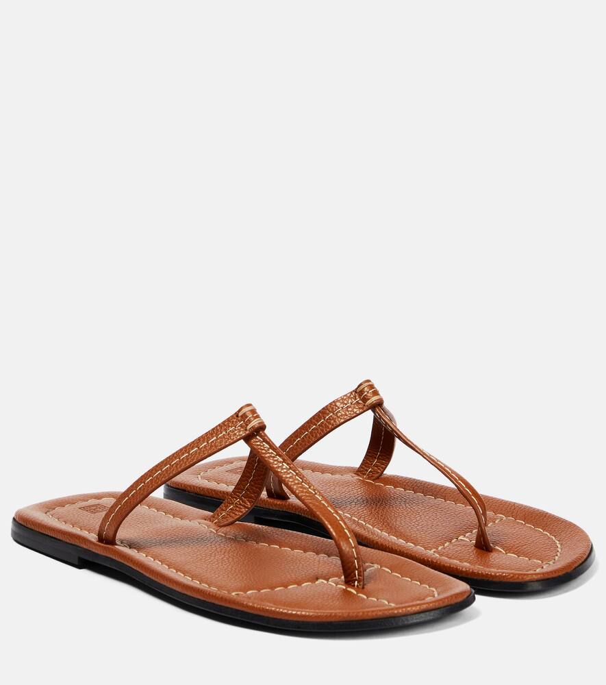 Totême 10mm Hohe Ledersandalen Mit Zehensteg In Tan