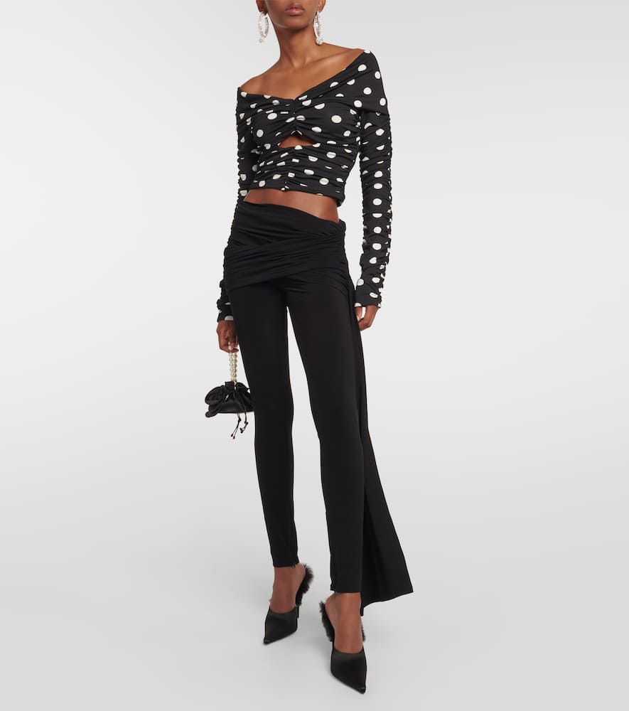 Magda Butrym Draped Leggings With Sash In Black