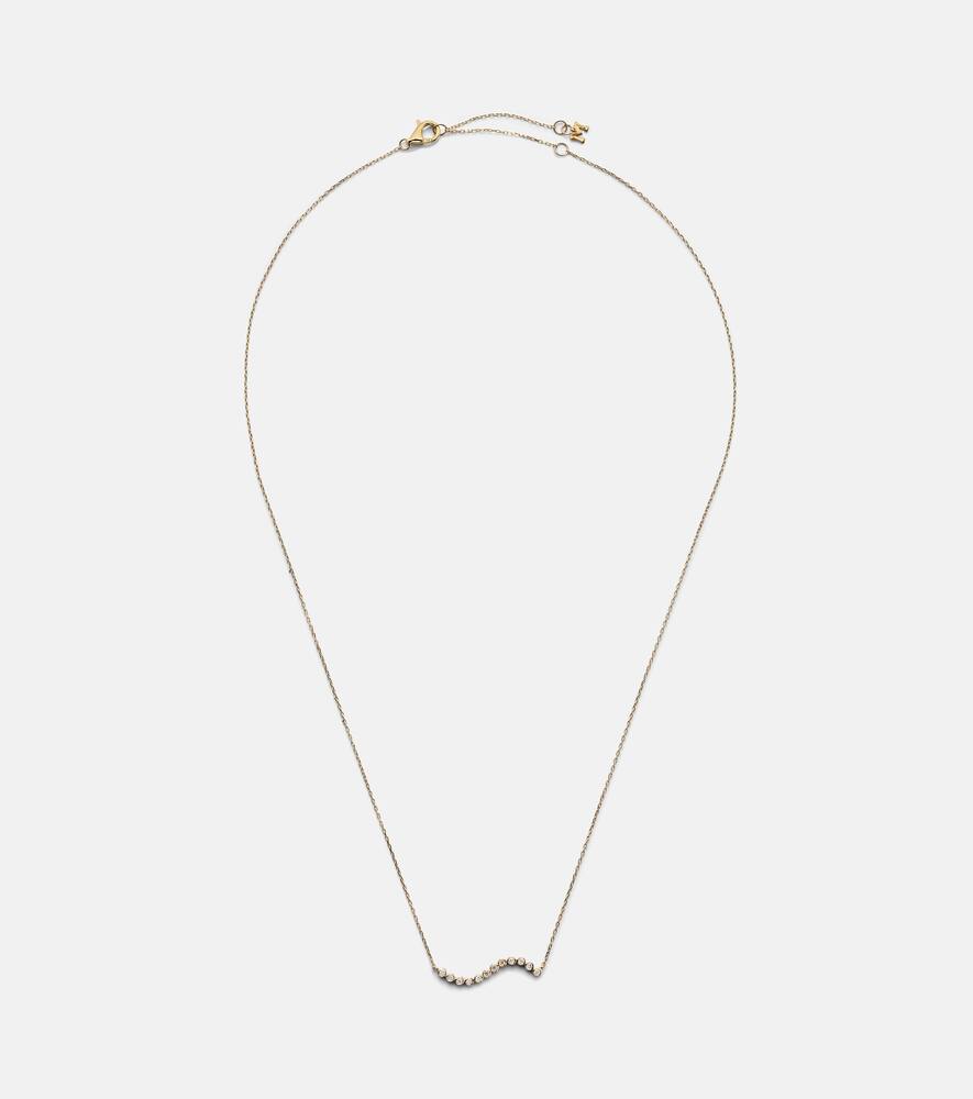Mateo 14kt gold wave necklace with diamonds