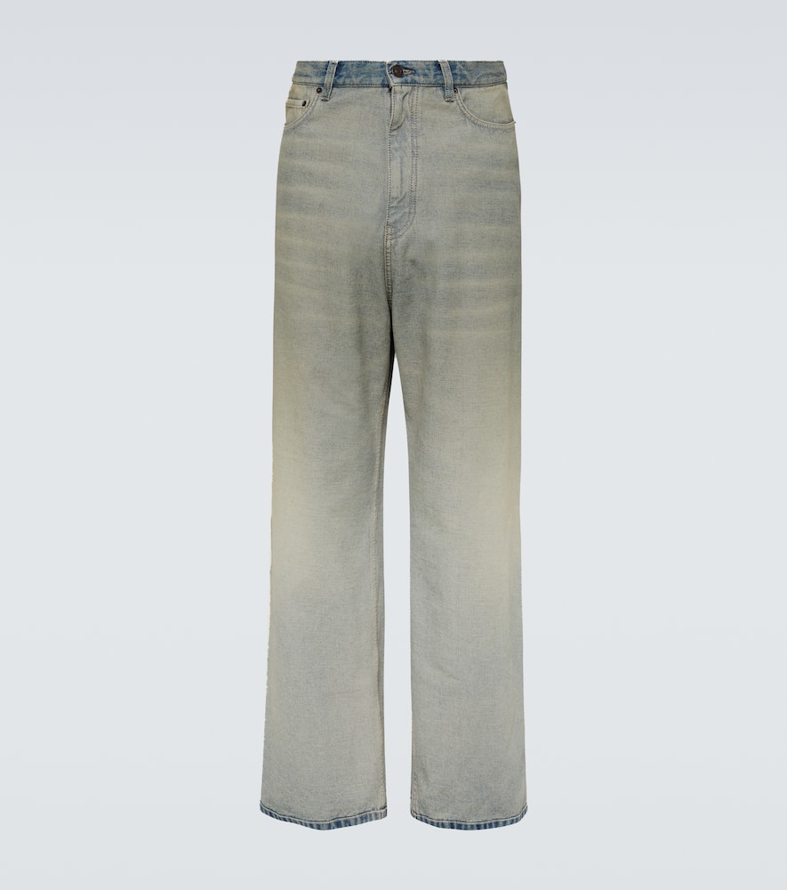 Mid-rise wide-leg jeans