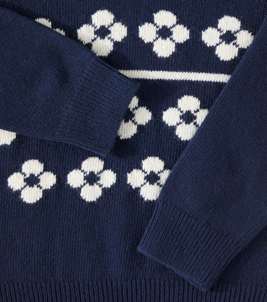  Mini Rodini Mini Rodini Flowers Cotton And Wool Sweater 