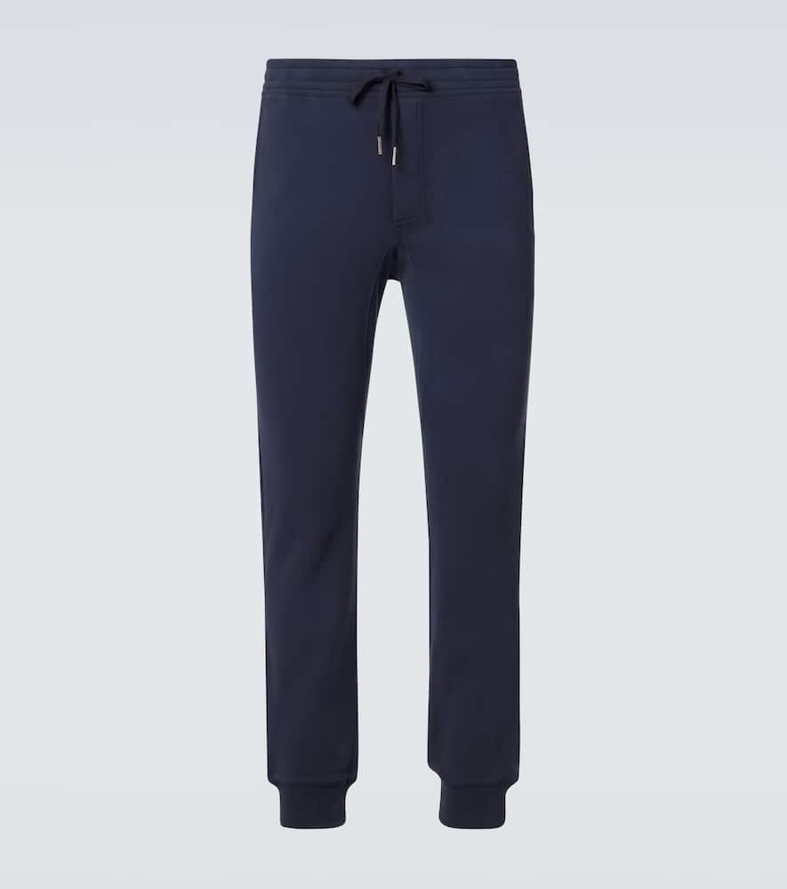 Tom Ford Cotton-blend Jersey Sweatpants In Blue