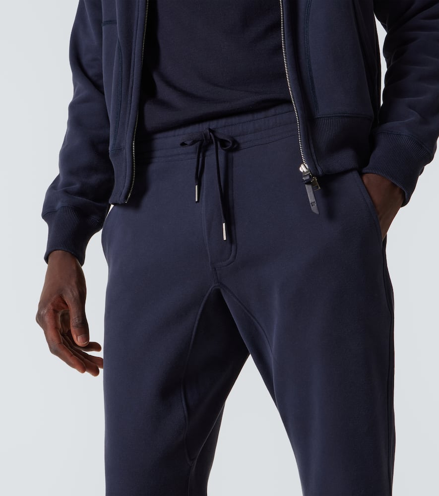 Tom Ford Cotton-blend Jersey Sweatpants In Blue