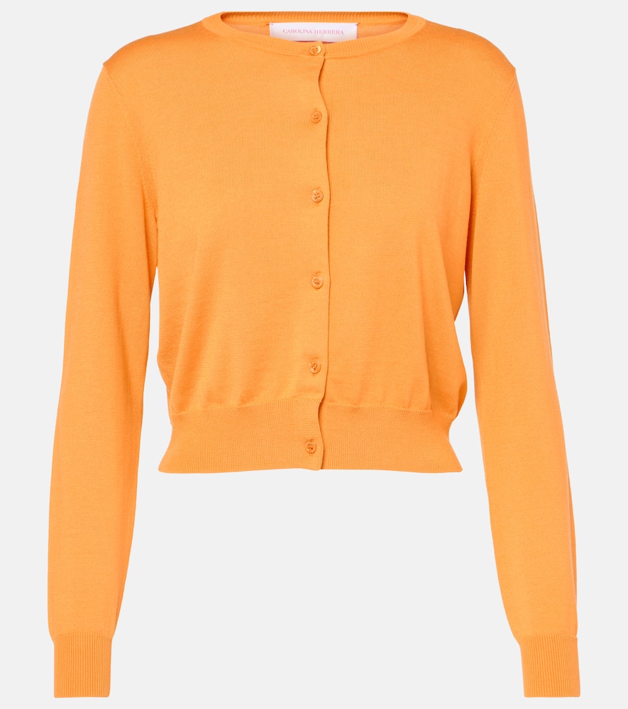 Carolina Herrera Cropped silk and cotton cardigan