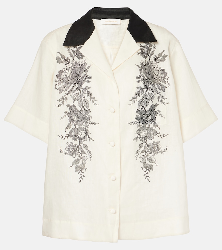 Zimmermann Zimmermann Floral linen bowling shirt　Zimmermann フローラルリネン ボーリングシャツ