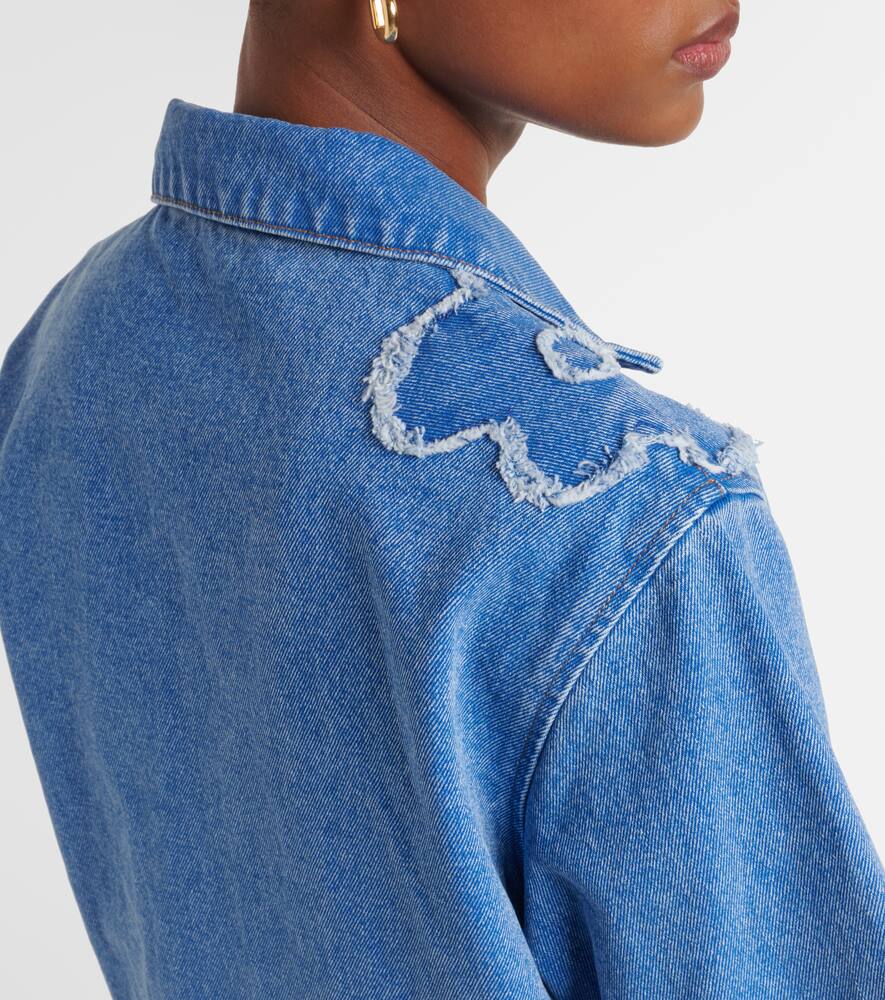 Marni Short Sleeve Button Up Top In Blau