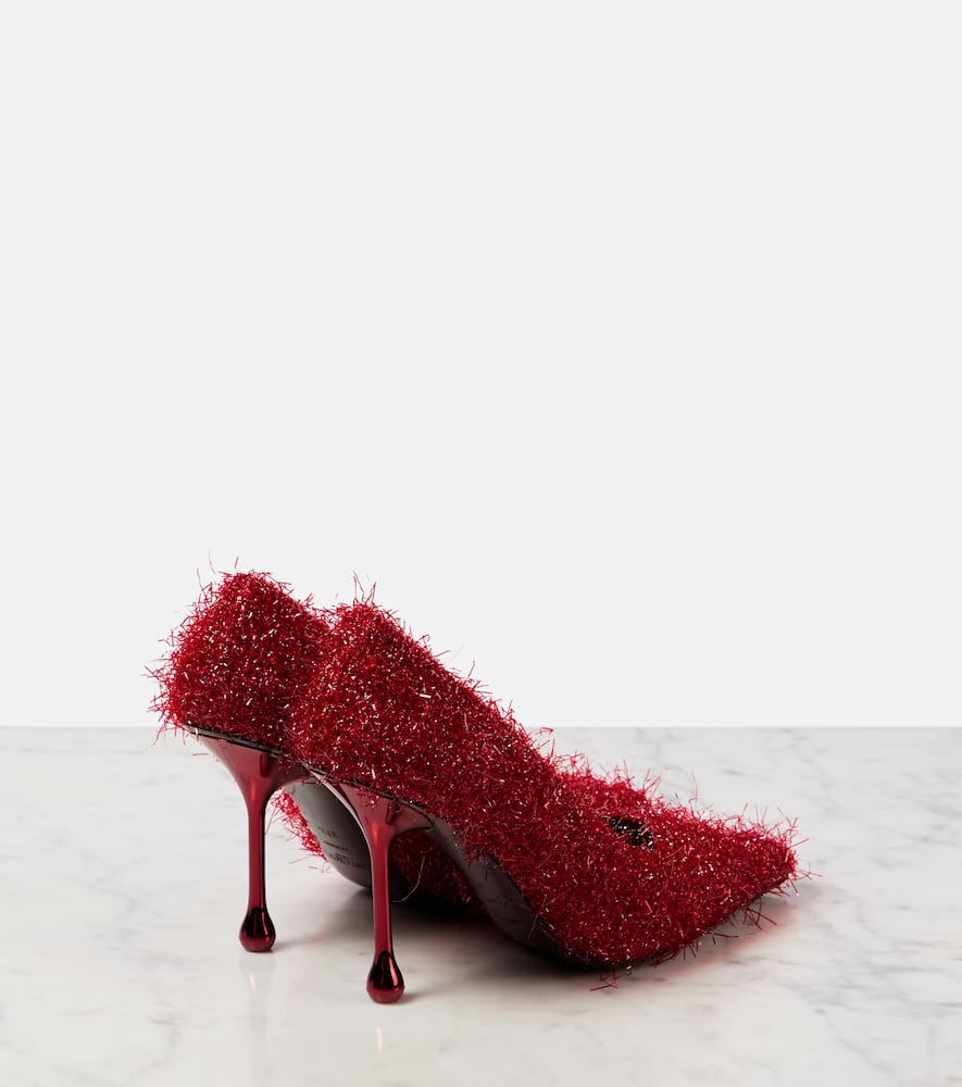 Jimmy Choo Ixia 80 Tinsel Pumps In Rot