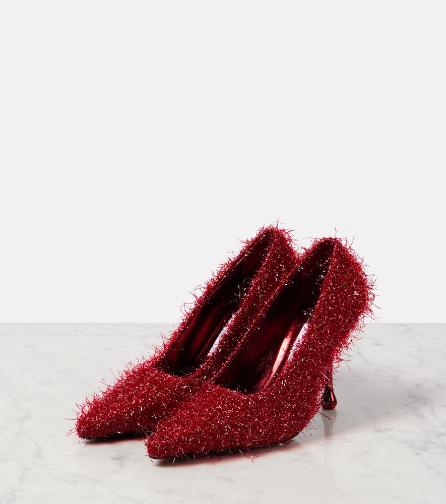 Jimmy Choo Ixia 80 Tinsel Pumps In Rot