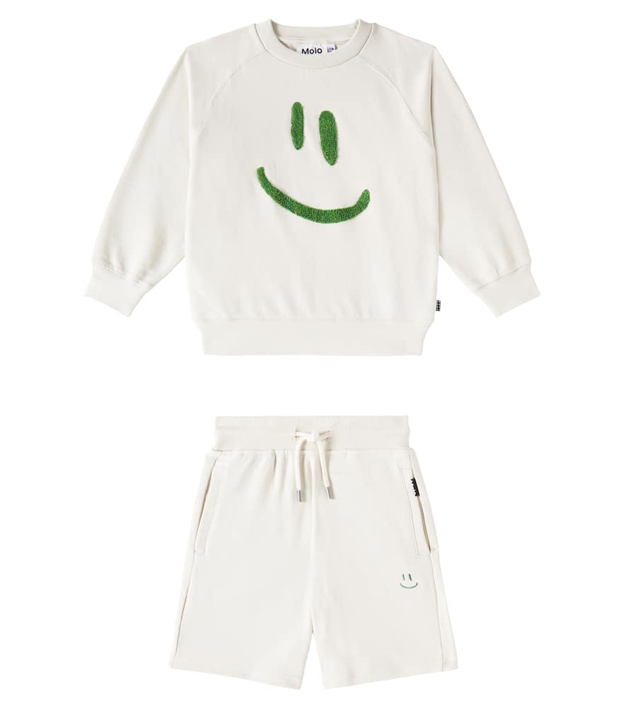 Molo Mike Cotton Sweatpants And Shorts Set In White