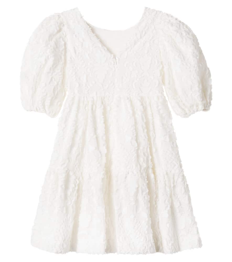 Tartine Et Chocolat Embroidered Cotton-blend Dress In White