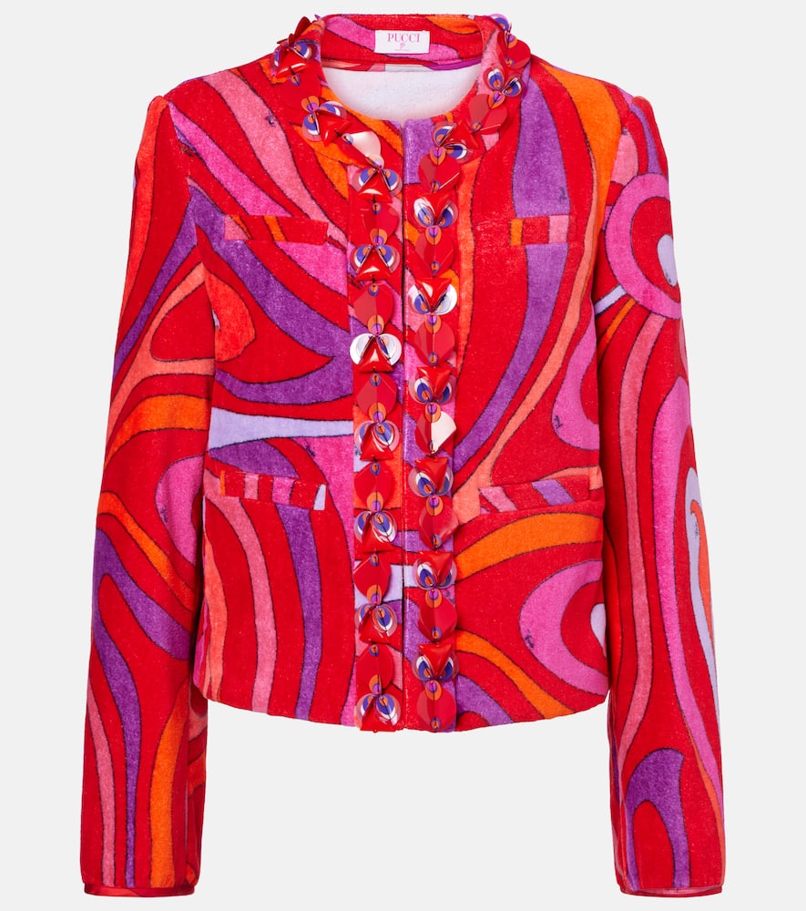 Pucci Marmo Embellished Cotton Terry Jacket