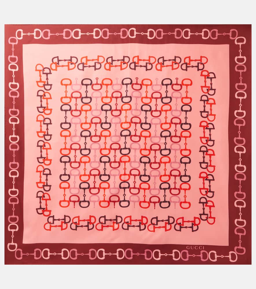 Horsebit silk twill scarf