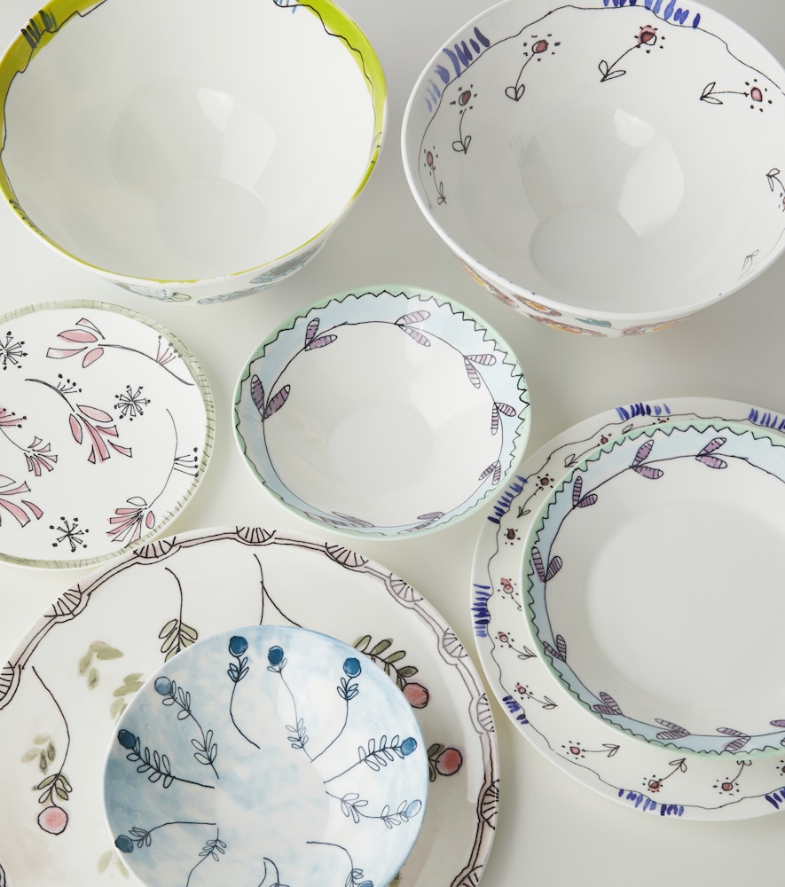  Serax Serax Set Midnight Flowers Anemone Milk Aus Zwei Speisetellern By Marni 
