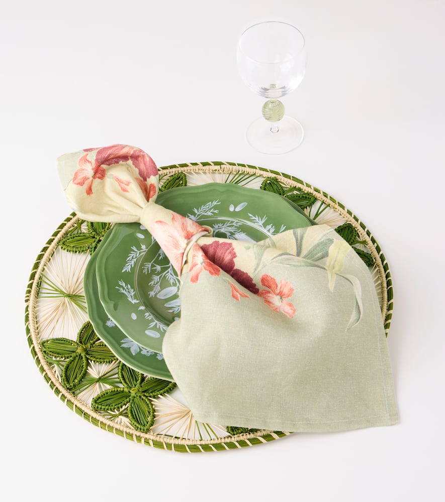 Cabana Louloudi Set Of 2 Wicker Placemats In Green