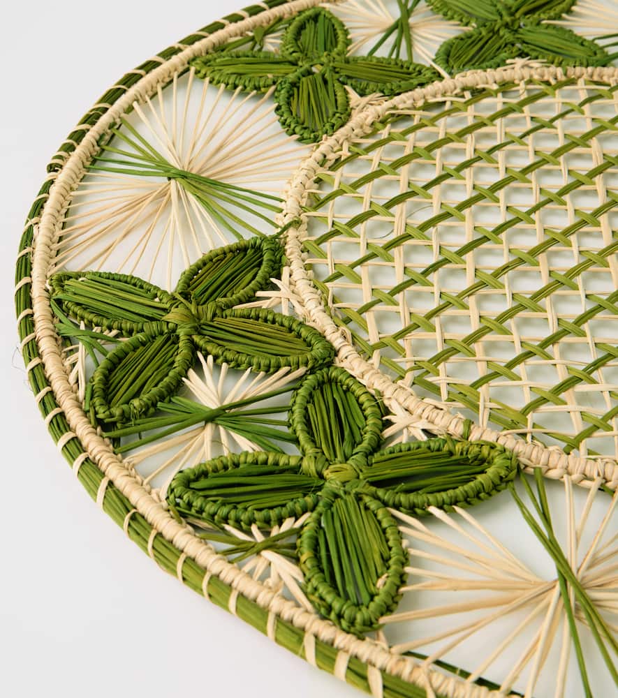 Cabana Louloudi Set Of 2 Wicker Placemats In Green