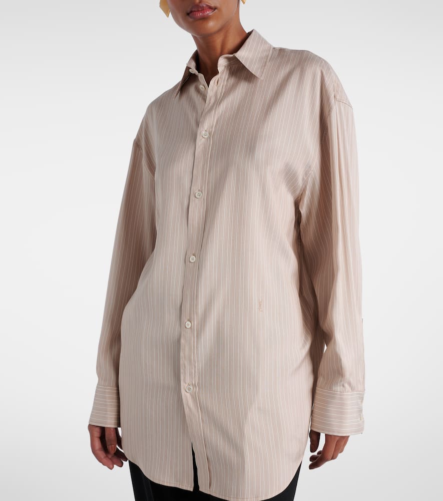 Saint Laurent Silk Blouse In Beige