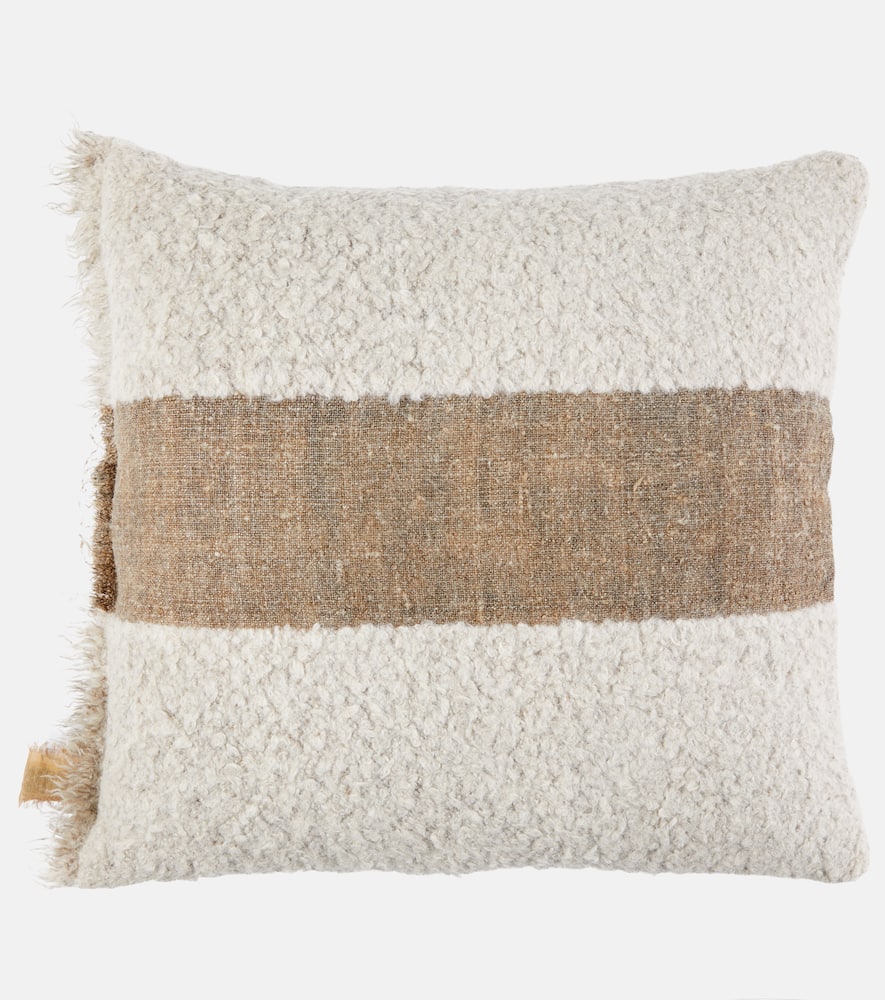 The House Of Lyria Cimide Alpaca And Silk-blend Cushion In Sand