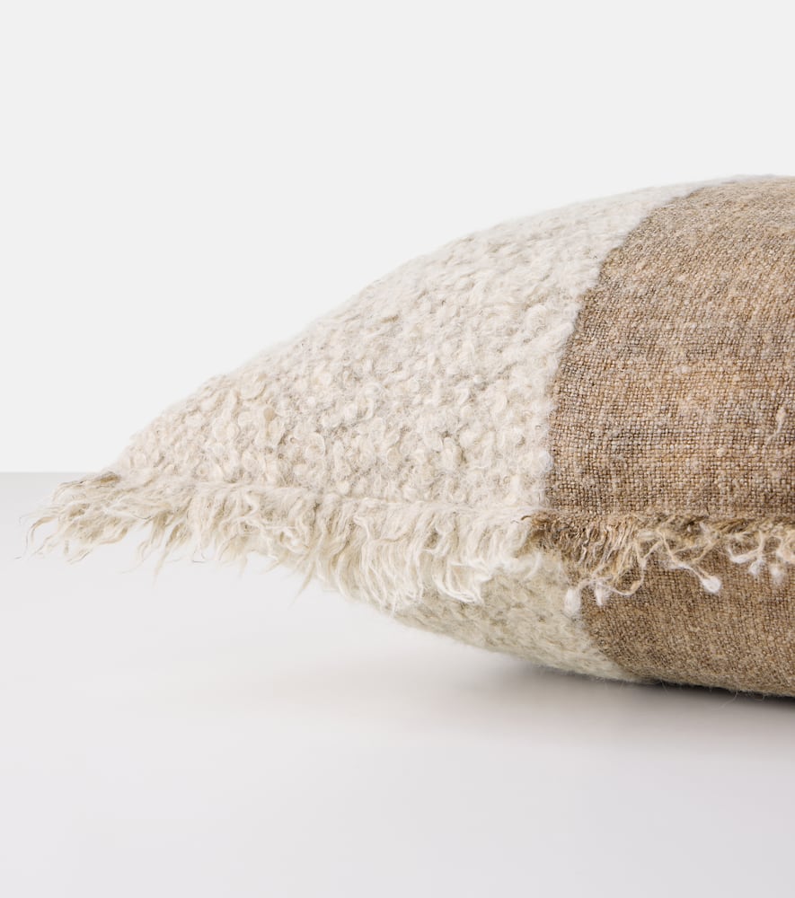 The House Of Lyria Cimide Alpaca And Silk-blend Cushion In Sand