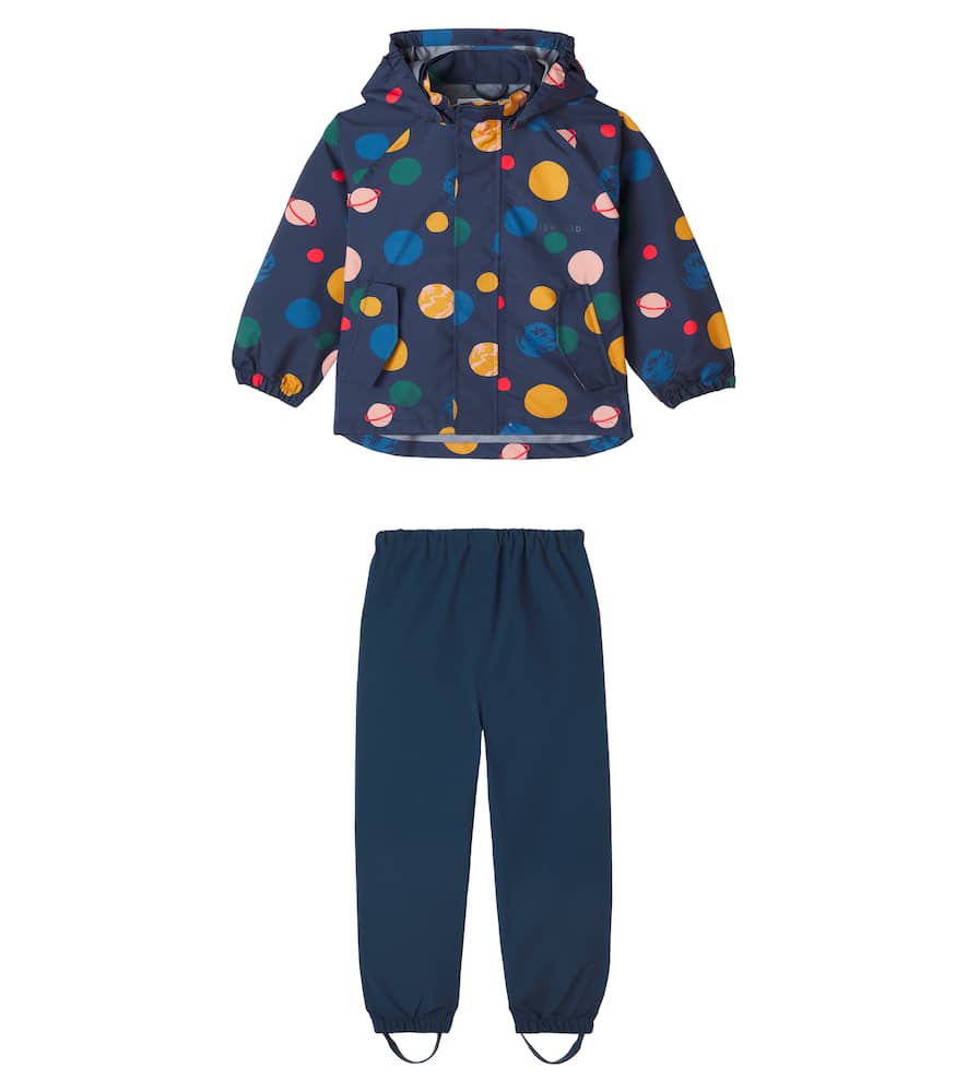 Liewood Kids' Pedia Raincoat And Rain Pants Set In Blue
