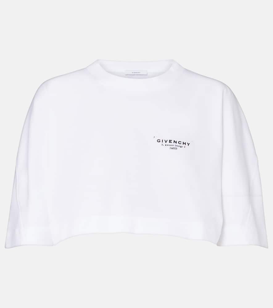 Givenchy Cropped Fit T-shirt In Cotton With Stamp Print Clothing In White