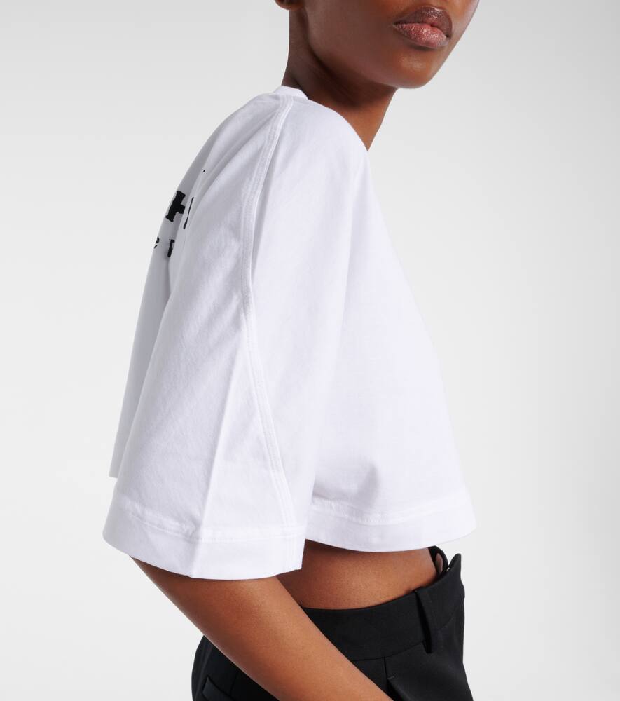 Givenchy Cropped Fit T-shirt In Cotton With Stamp Print Clothing In White