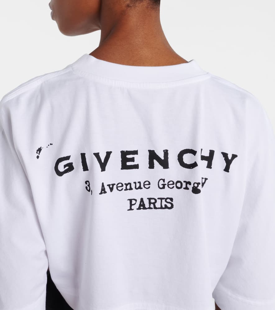 Givenchy Cropped Fit T-shirt In Cotton With Stamp Print Clothing In White