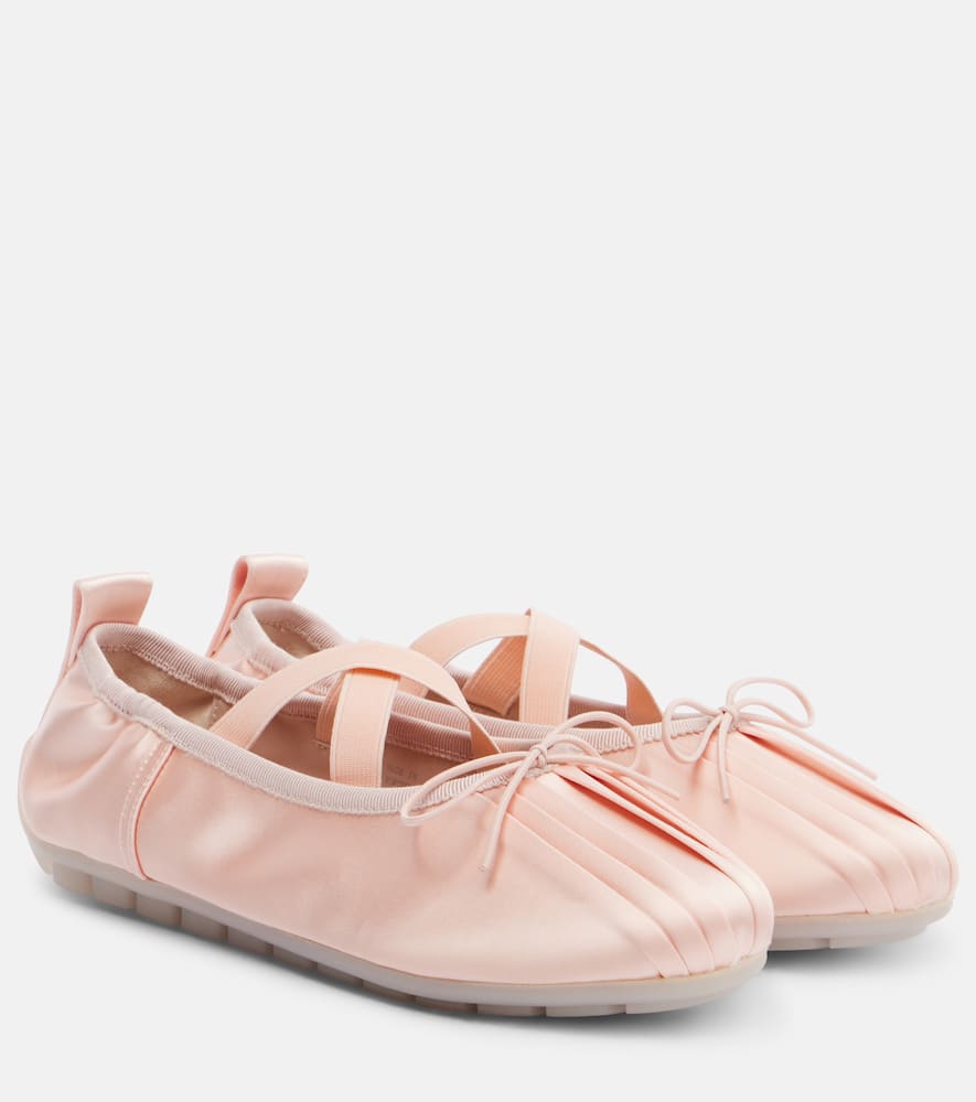 Simone Rocha Ballerina Grip Satin Ballet Flats In Pink
