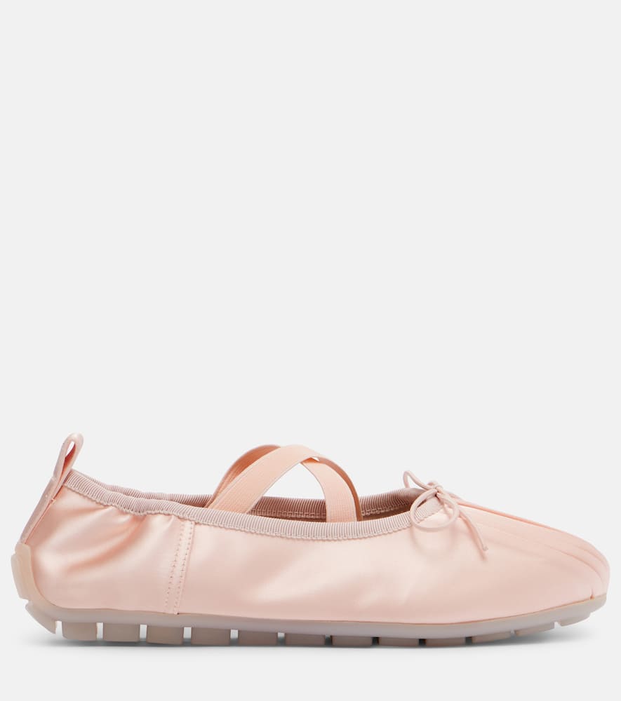 Simone Rocha Ballerina Grip Satin Ballet Flats In Pink