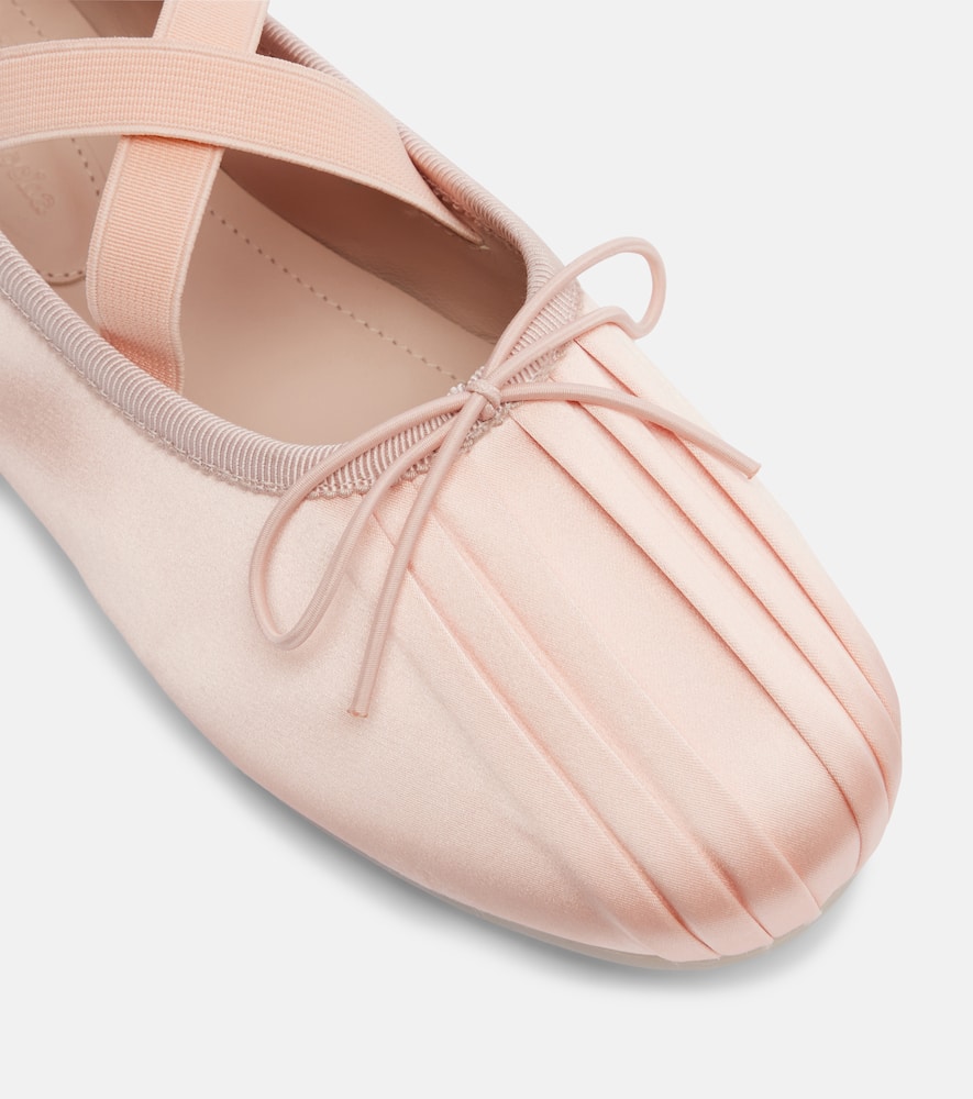 Simone Rocha Ballerina Grip Satin Ballet Flats In Pink