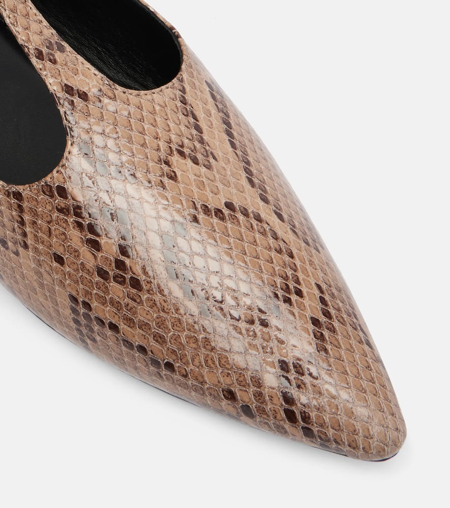A.emery A. Emery Ward Snake-effect Leather Mary Jane Flats In Brown