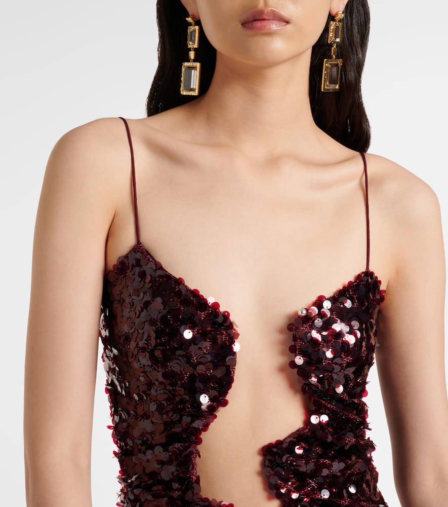 Christopher Esber Salacia Sequined Gown In Brown