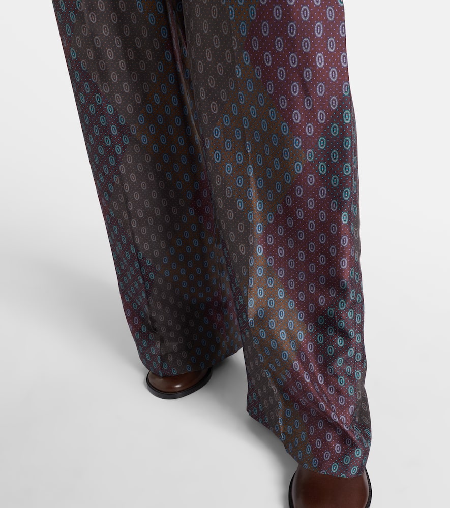 Dries Van Noten Womens Burgundy Puvis Patterned Silk Trousers In Burgundy