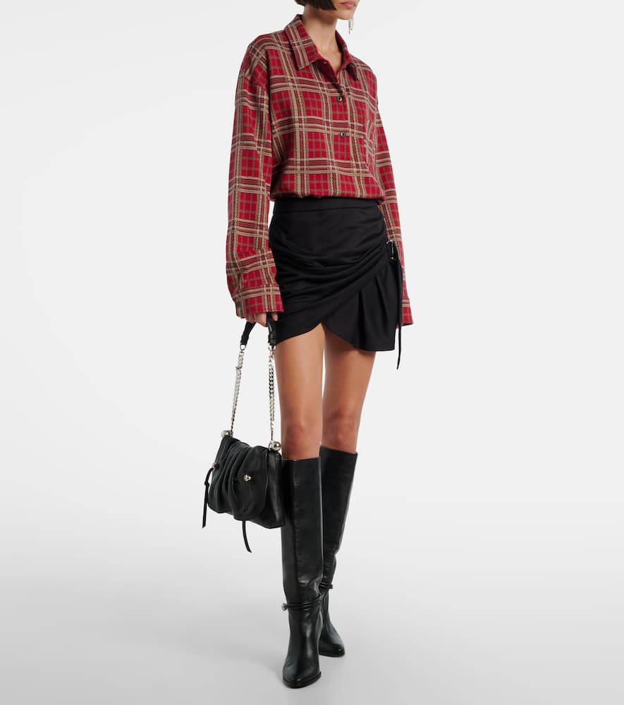 Isabel Marant Rosaria Draped Virgin Wool Miniskirt In Black
