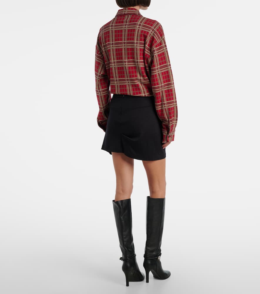 Isabel Marant Rosaria Draped Virgin Wool Miniskirt In Black