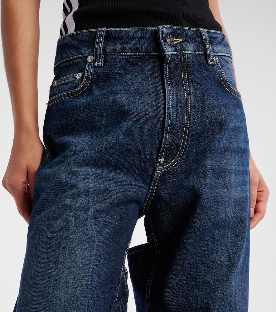 Jean Paul Gaultier Cutout High-rise Wide-leg Jeans In Blue