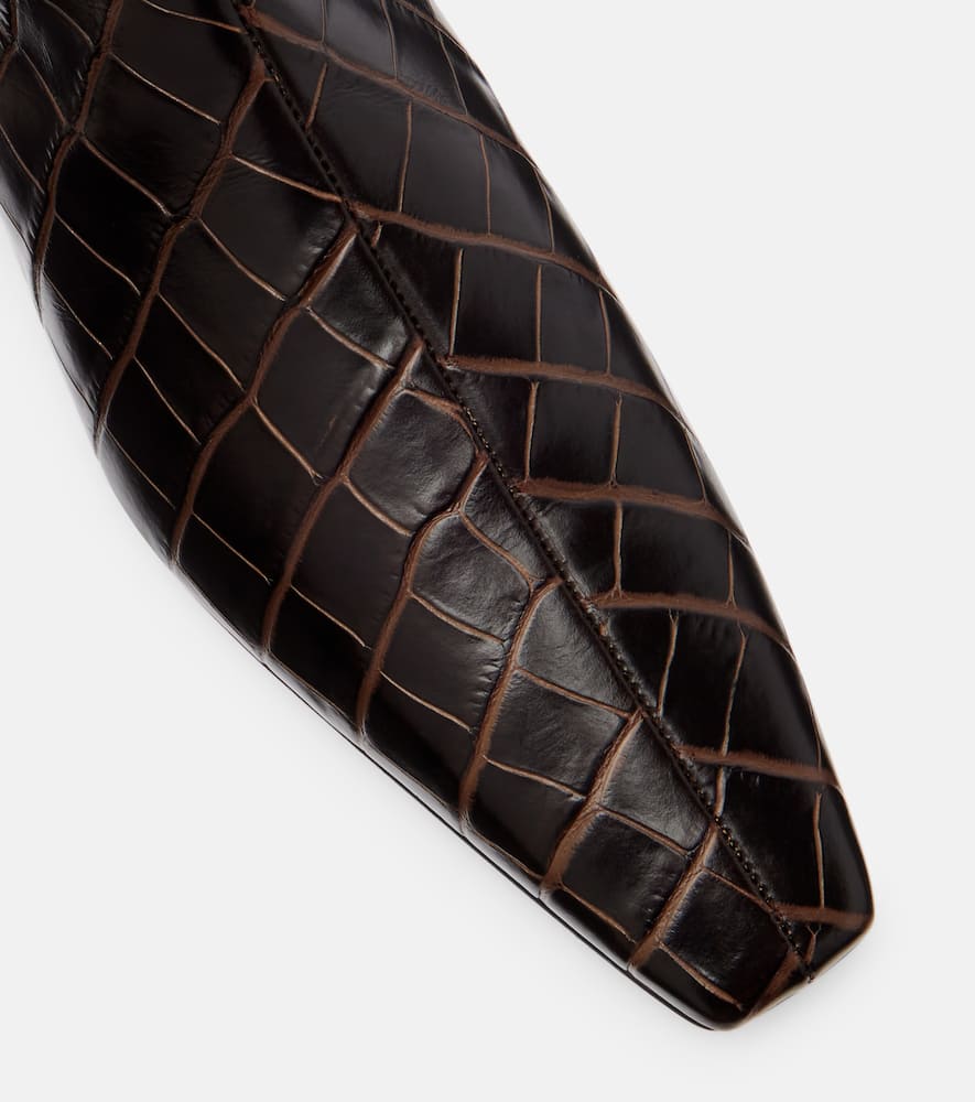 Totême Zipped Croco-embossed Chelsea Boots Dark Brown In Brown