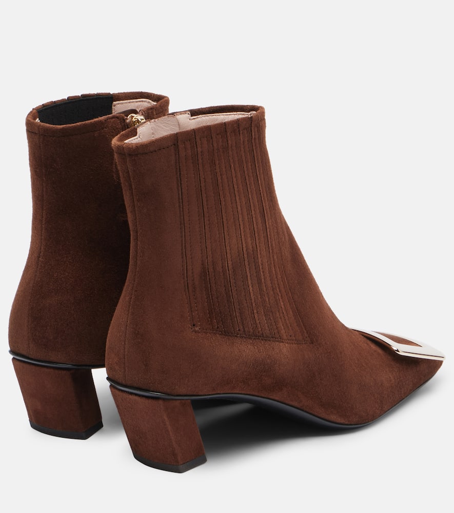 Roger Vivier Belle Vivier 45 Suede Ankle Boots In Brown