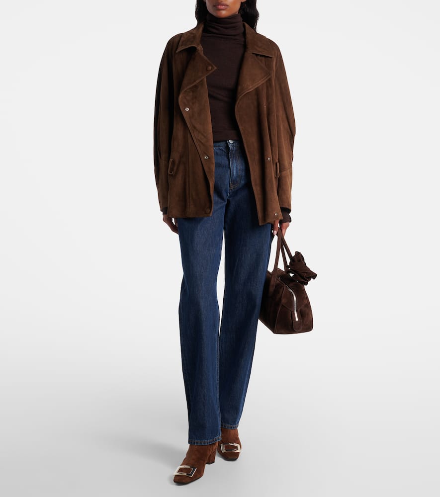 Roger Vivier Belle Vivier 45 Suede Ankle Boots In Brown