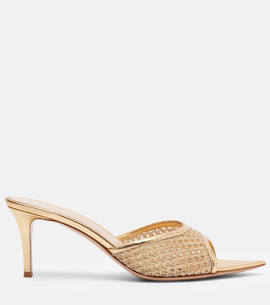  Gianvito Rossi Gianvito Rossi Pantoletten Dorotea Mit Metallic-leder 