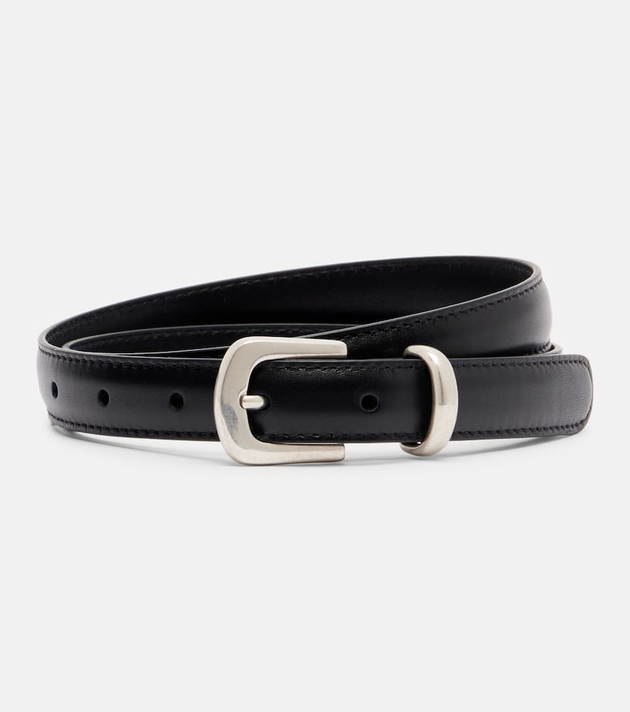 The Row Ring Leather Belt In Black