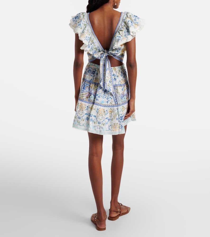 Camilla My Homespun Heart Ruffled Mini Dress In Blue