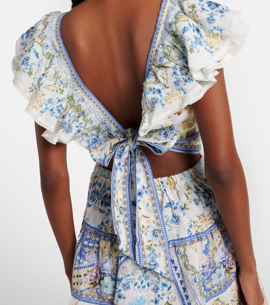 Camilla My Homespun Heart Ruffled Mini Dress In Blue