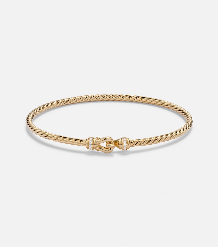 David Yurman Cablespira icro 18kt gold bracelet with diamonds